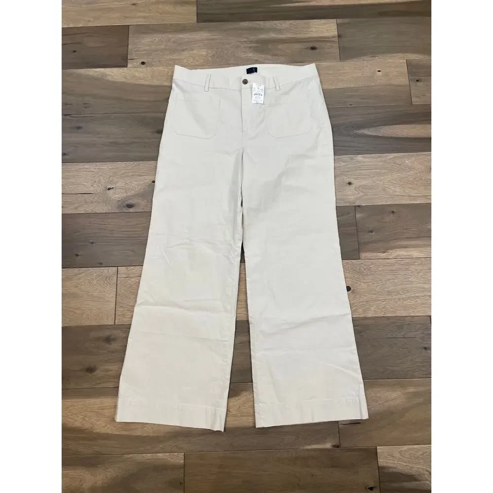 J.Crew Size 33 Classic-Fit Chino Pants Beige Cotton Linen Blend NWT
